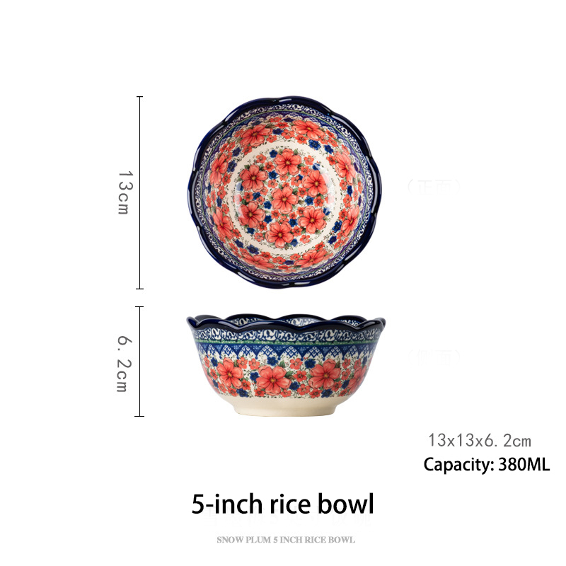 Red 5 inch bowl