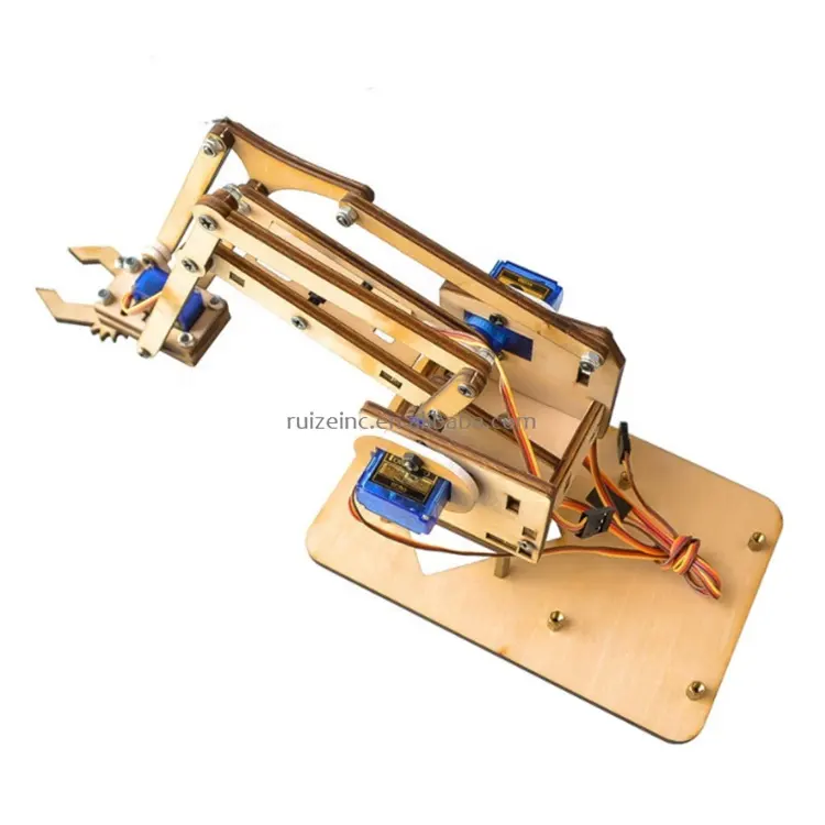 4 DOF robot arm wooden manipulator accessories full set of DIY parts kit