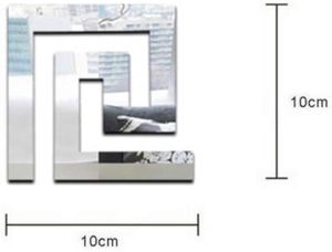 Üretim toptan Modern geometrik yunan anahtar desen 3D akrilik ayna duvar Sticker