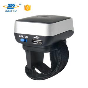 Mini escáner de código de barras Industrial, fuente de luz LED/CMOS, diente azul, QR, 1D, 2D, anillo de dedo, lector de código Android, Stock, 1/2/2/2" - Product Image 6