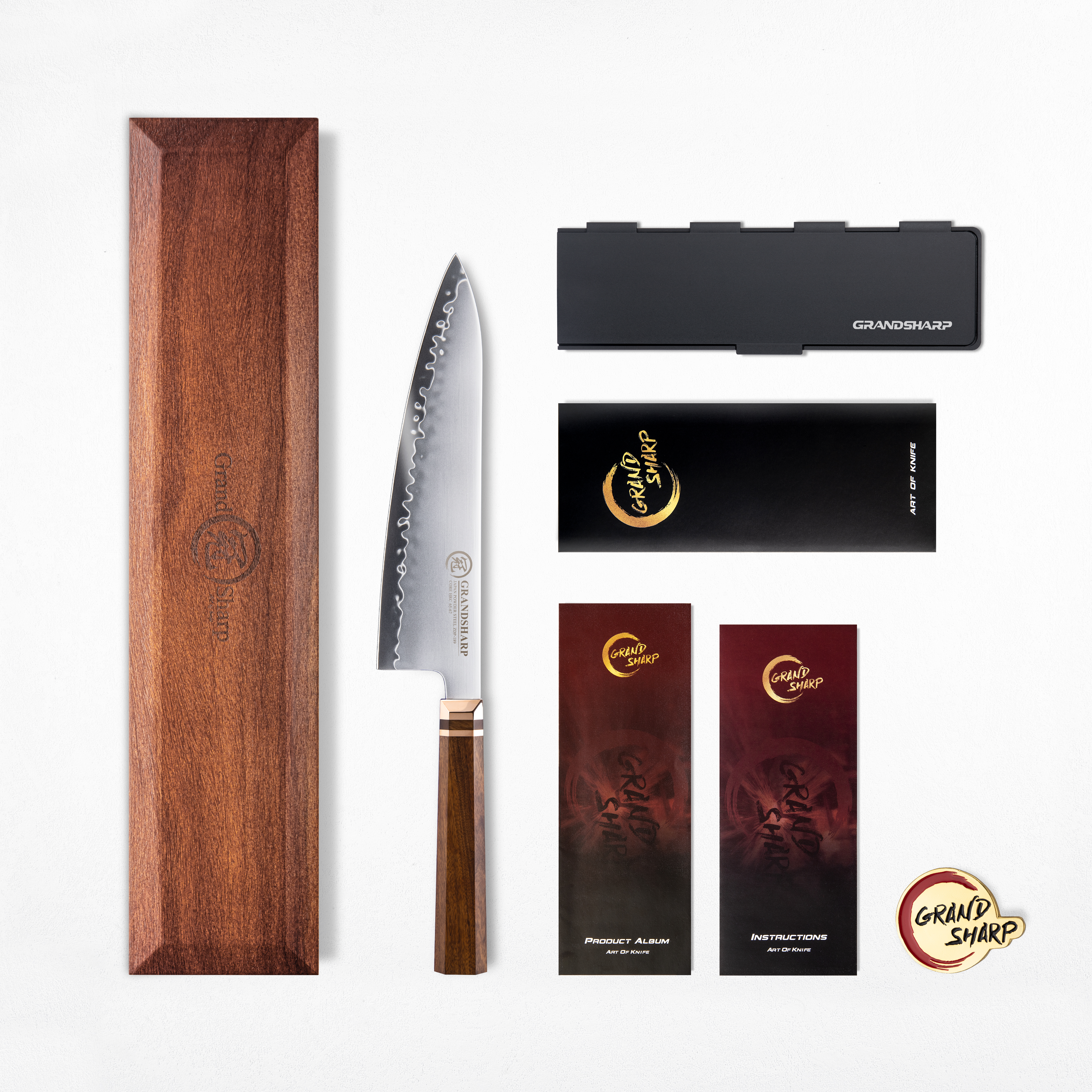 Couteau de chef 8,5'' avec coffret cadeau en bois