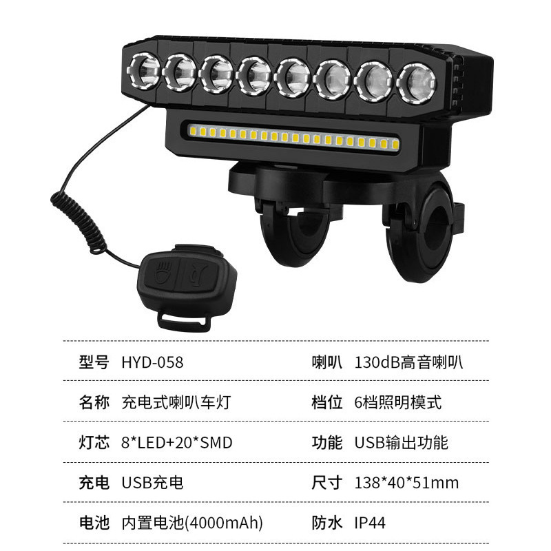 (8led + 20smd) hyd-058 modelo de altavoz de doble línea