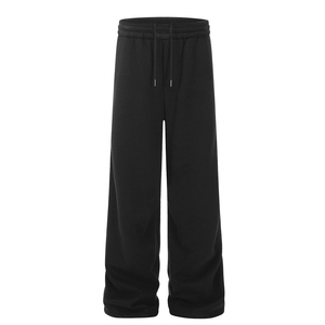 Custom <strong>Design</strong> Solid Color Casual Straight Flare Mens Pants <strong>Elastic</strong> Waist <strong>String</strong> 100% Cotton SweatPants for Men - Product Image 2