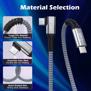 USB C l形5米长尼龙金属外壳电缆新设计3A快速充电C型数据编织相机电脑 - Product Image 4