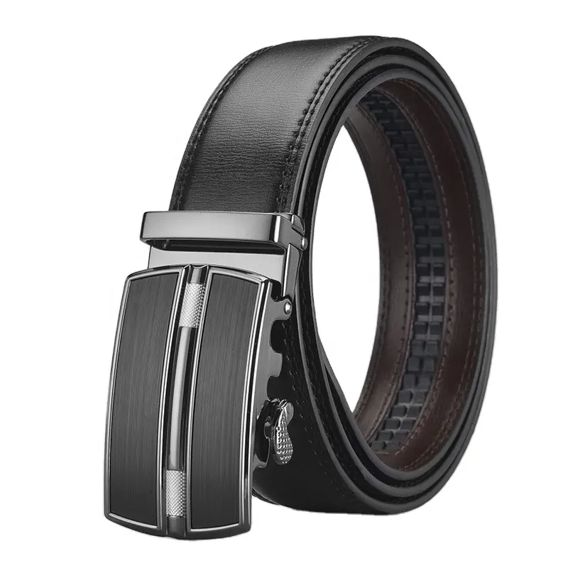 Ceinture en cuir véritable pour homme, Logo privé personnalisé, cliquet automatique, coulissant, vente en gros, pièces