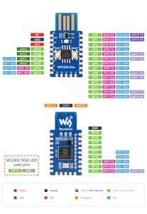 RP2350-One tipo di PCB A bordo d'onda-una spina 4MB Flash scheda MCU basata su RP2350A Dual-core Dual-core Dual-architettura