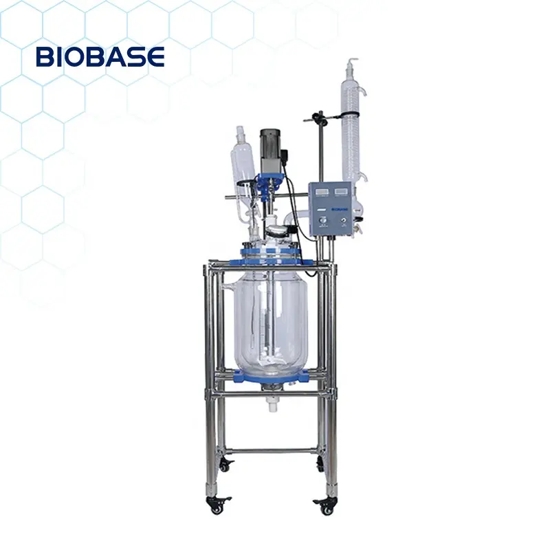 Biobase reator de vidro jaqueta JGR-30L, com boas propriedades químicas e físicas para laboratório