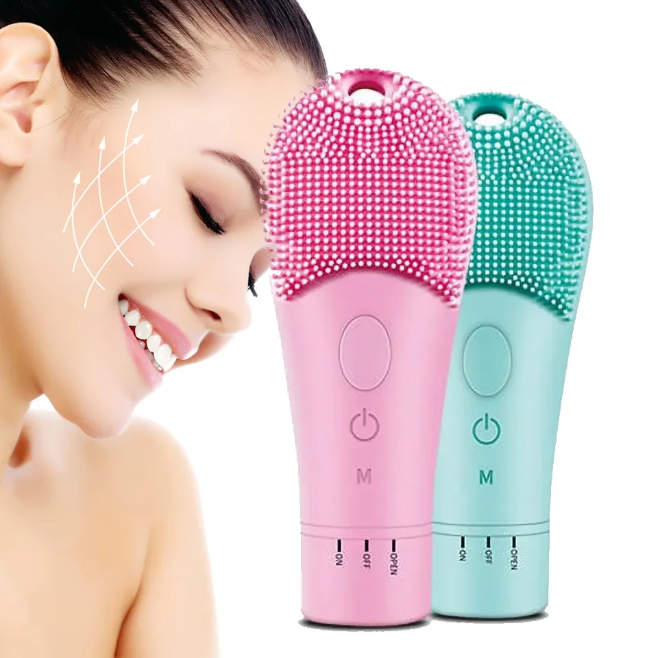 Cepillo facial portátil recargable de alta calidad, cepillo de limpieza facial eléctrico para aclarar la piel