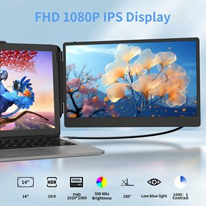 Monitores LCD personalizados de 15,6 pulgadas Plug Play, estilo de escritorio, interfaz HD tipo C, monitor portátil para uso en portátiles y negocios - Product Image 2