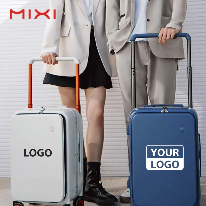 Роскошный новейший дизайн, алюминиевый бесшумный колесный чемодан на колесиках Mixi, деловой Дорожный комплект чемоданов, Многофункциональный чемодан