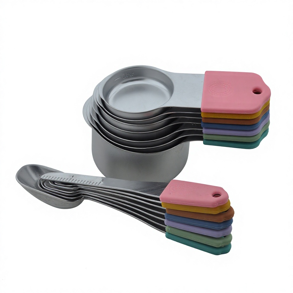 Juego de 14 piezas de tazas y cucharas medidoras de acero inoxidable