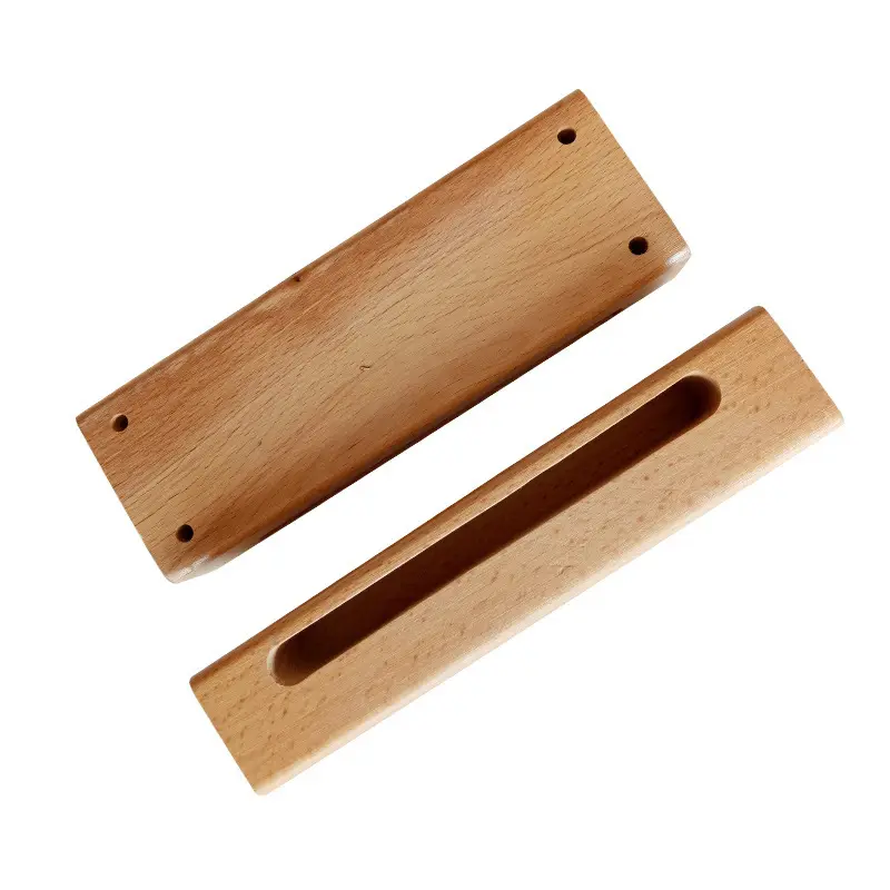 Instrumento Musical de bloque de madera con Mazo, bloques rítmicos de percusión de madera maciza