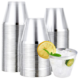 9盎司时尚优雅玫瑰金镶边ps杯单壁空气杯易于使用的塑料杯 - Product Image 3
