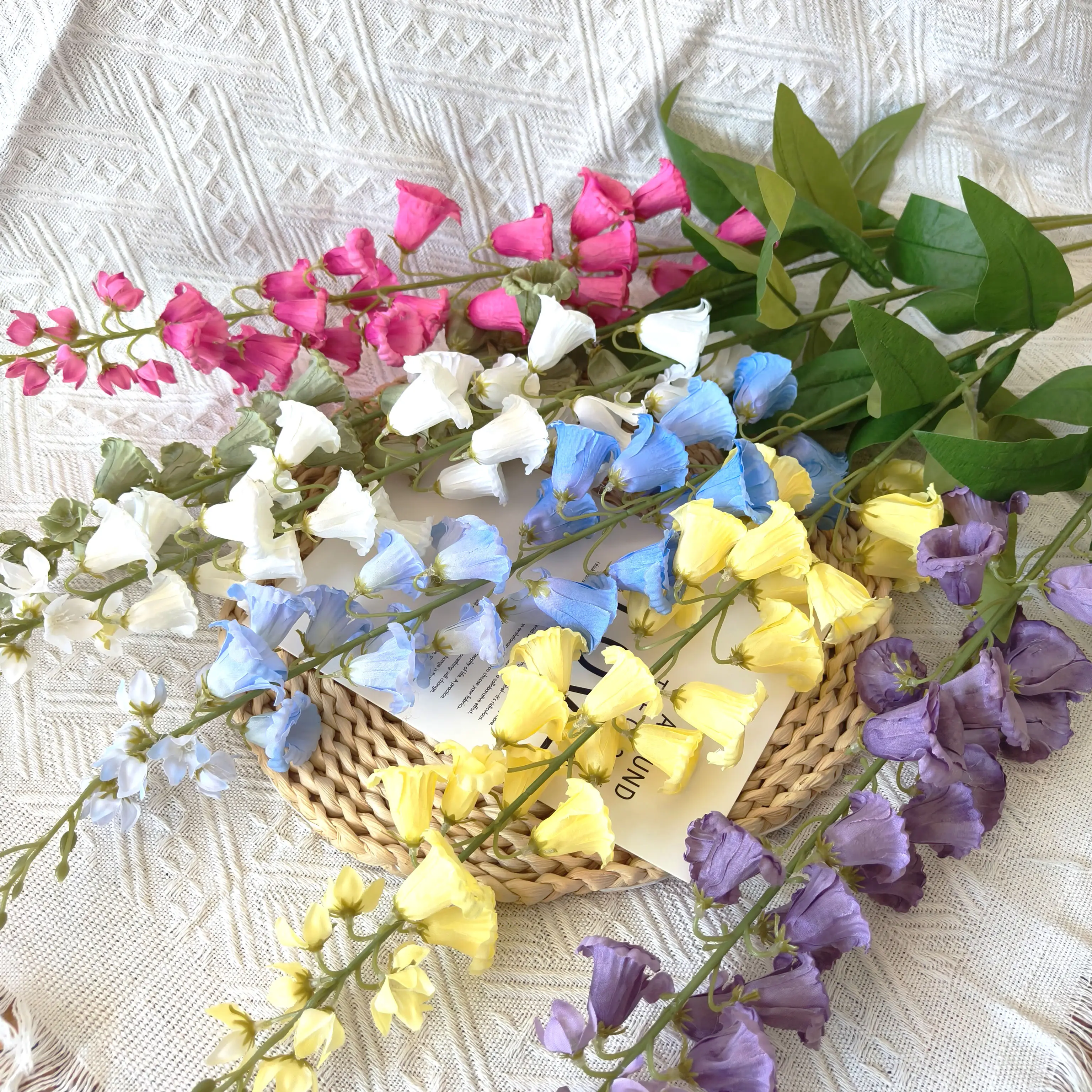 YIWAN, venta al por mayor, palo grueso, lirio de seda del Valle, flor de ciruelo, flores artificiales para la decoración de la boda del hogar