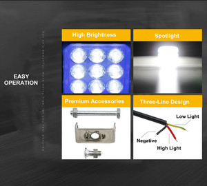 耐久性5.3インチ高出力10-30V 9 + 12 LEDフォークリフトトレーラーショベル建設車両ハーベスタースクエアLEDワークライト - Product Image 6