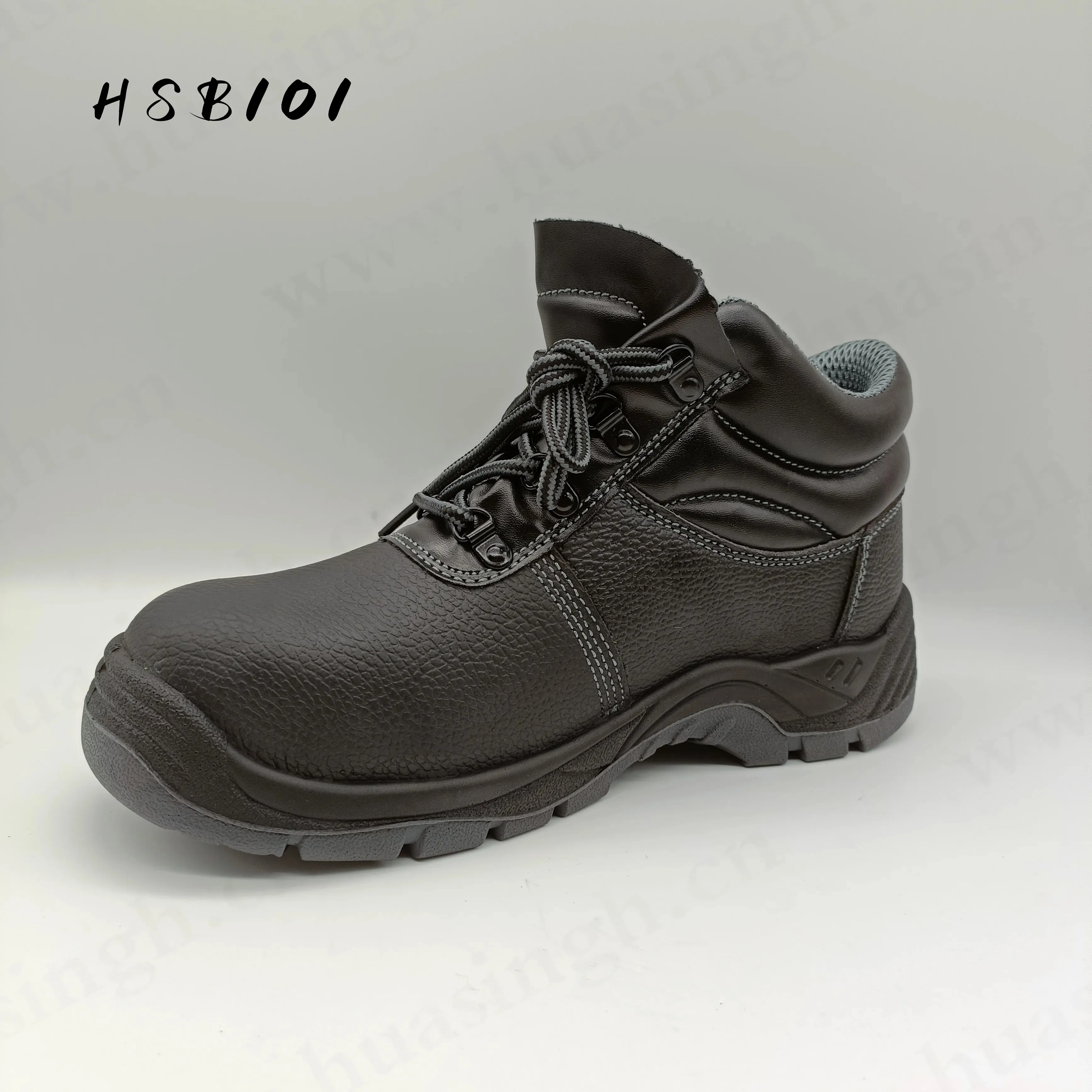 YWQ, nouveau design complet anti-dérapant durable noir bottes de sécurité résistant à l'huile double densité PU injection semelle extérieure chaussures de travail HSB101