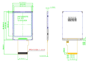 2,4-Zoll-LCD-Touchscreen mit hoher Helligkeit 240x320 RGB-Bildschirm ST7789V MCU 40-polige Schnitts telle TFT-LCD-Display - Product Image 3