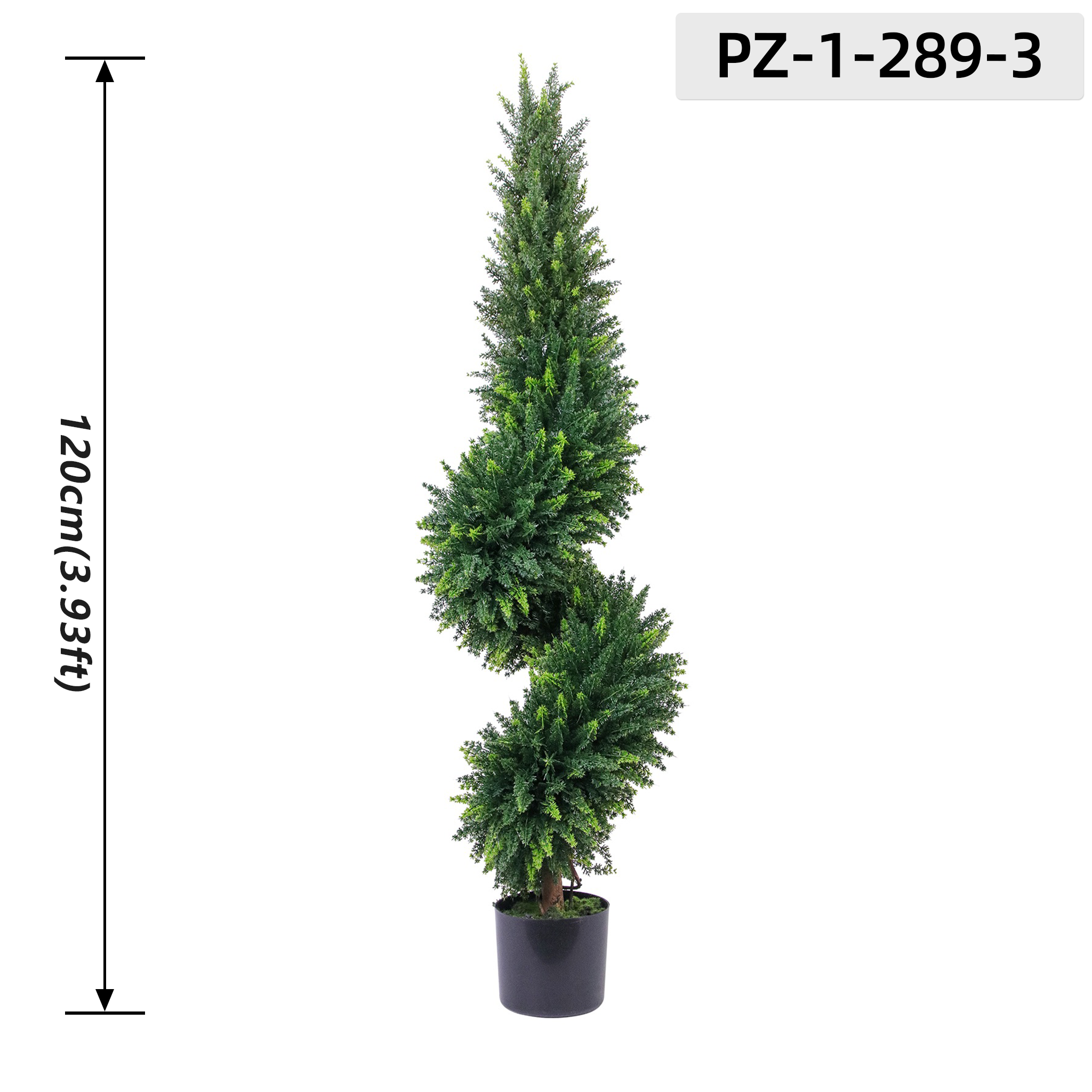 Green Artificial Spiral Cypress Topiary Tree (120cm/3.93ft)