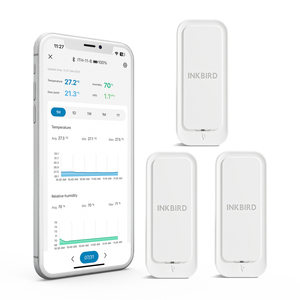 INKBIRD-Registrador de datos para interiores, monitor de temperatura y humedad con control de aplicación, termómetro, higrómetro, 3 paquetes - Product Image 1