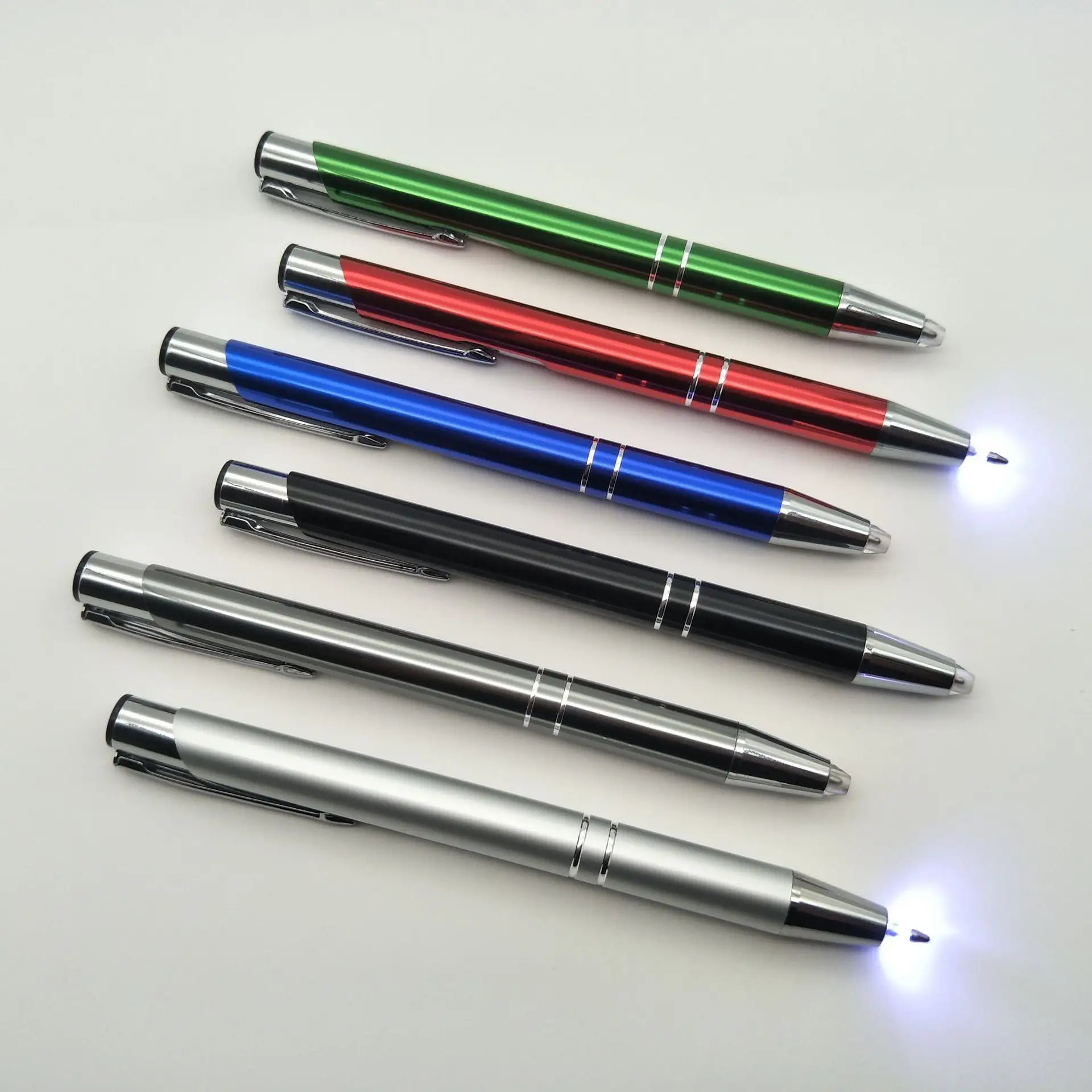 Professional Pen Supplier Plastic Gfit OEM Led Light up Soft Touch Screen Pen Custom Logo Stylus Promotion Ballpoint Pen