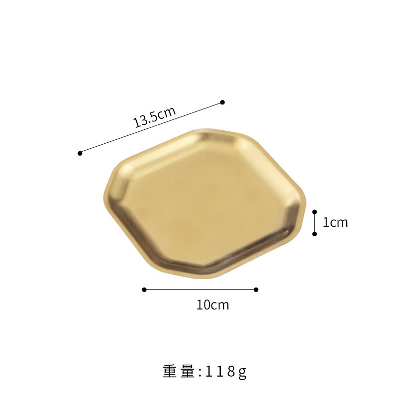 13.5cm octagonal dish (gold)