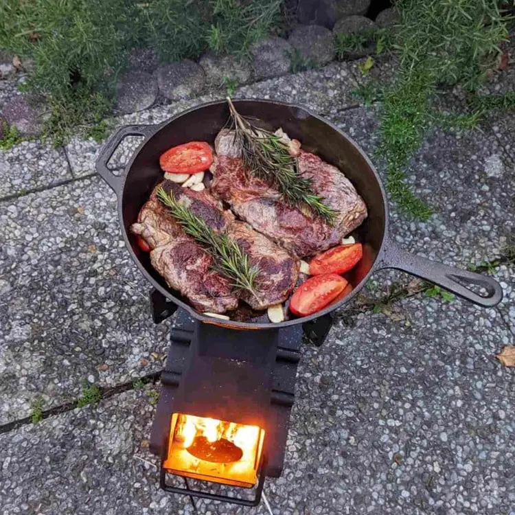 חיצוני נייד מקופל קמפינג שריפת עץ בישול מבער תנור רקטה לנסיעות