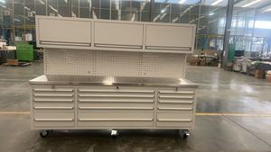 热卖72英寸工具箱15抽屉工作台车库储物柜滚动金属工具箱重型车间工具柜 - Product Image 3