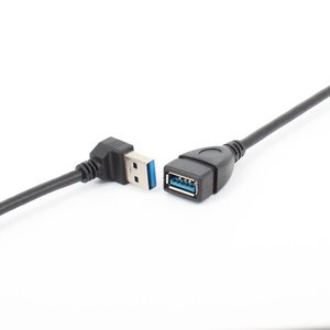 20เซนติเมตร3.0 USB ซ้ายขึ้นลงมุม90องศาต่อสาย3.0 USB ตัวผู้ไปยังตัวเมียข้อศอกอะแดปเตอร์สาย USB