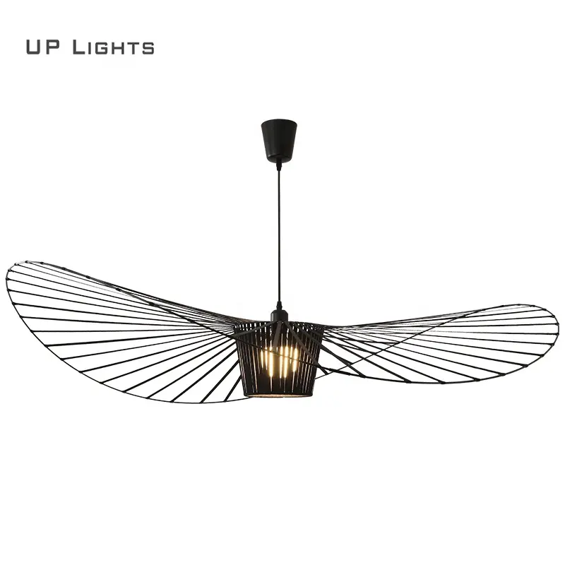 Современная винтажная декоративная люстра из черной ПВХ Ткани в стиле ретро для столовой, спальни, маленькая мебель, вертикальный подвесной светильник, люстра, освещение