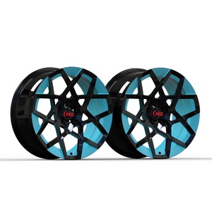特斯拉Y型可定制的20英寸锻造汽车轮辋5x114.3黑色和绿色多辐铝合金车轮整体