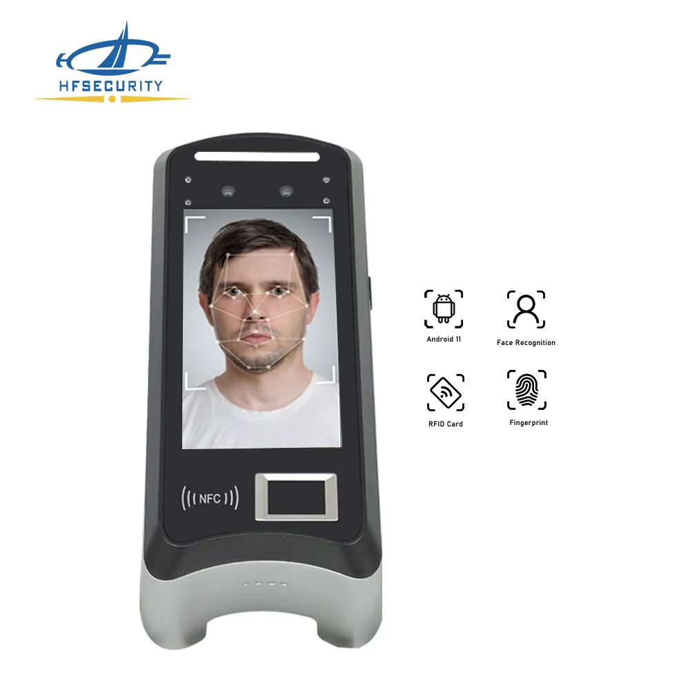 HFSecurity- X05 Control de acceso de reconocimiento facial con la huella digital para abrir la puerta y hacer el registro de asistencia de tiempo