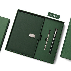 Cuaderno de negocios de nuevo diseño 2024, cuaderno de cuero PU con logotipo personalizado de alto grado con bolígrafo en caja para regalo - Product Image 4