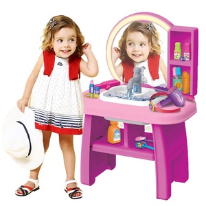 2 trong 1 PHÒNG TẮM bồn rửa bàn trang điểm đồ chơi thiết lập chơi nhà đồ chơi bàn trang điểm với gương bán Hot cha-con gái Đồ chơi cho trẻ em - Product Image 1