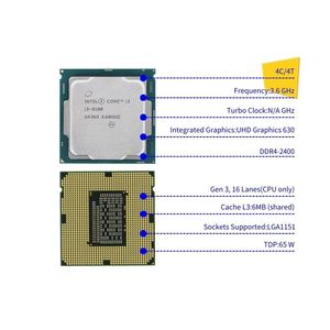 Gebrauchte funktionale 4 Kerne 4threads 3,6 GHz 65w lga 1151 Desktop-Computer <span class=keywords><strong>Core</strong></span> Gamer Gaming PC CPU <span class=keywords><strong>i3</strong></span> 8100 - Product Image 4