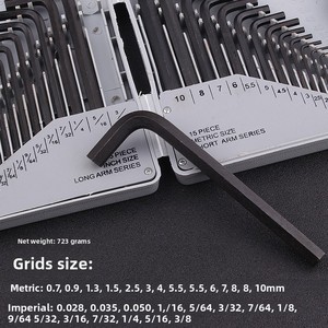 Toptan 30 adet t-tipi siyah gri çelik kutu tam Set altıgen katlanır kiti ile metrik emperyal Hex anahtar - Product Image 4