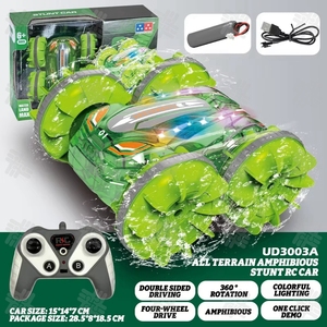 KW UD3003A <strong>RC</strong> Stunt Car 1/26 Scale Model 4WD Double Sided Amphibious Driving Vehicle Cool Lighting Omnidirectional Stunt Car <strong>Toy</strong> - Product Image 6