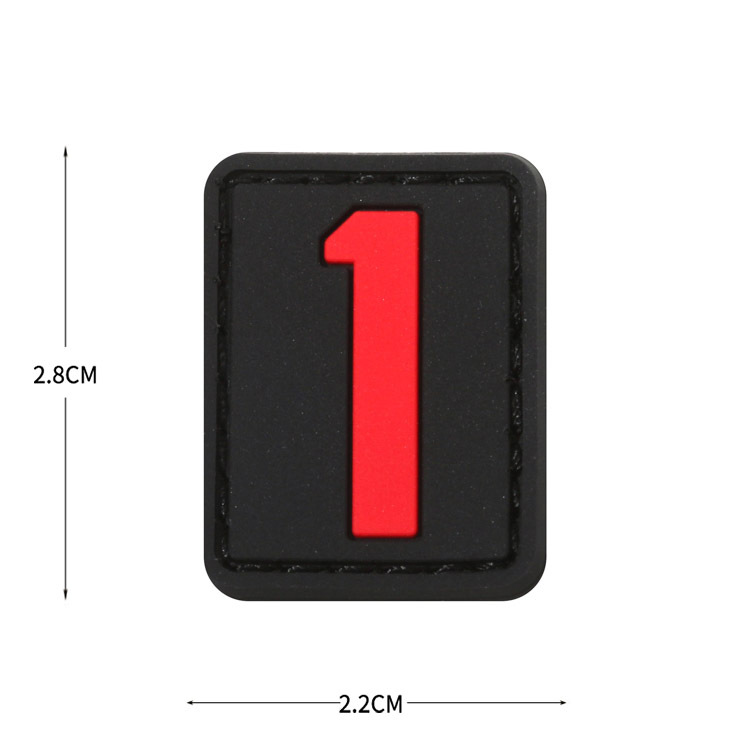1 (black with red background)