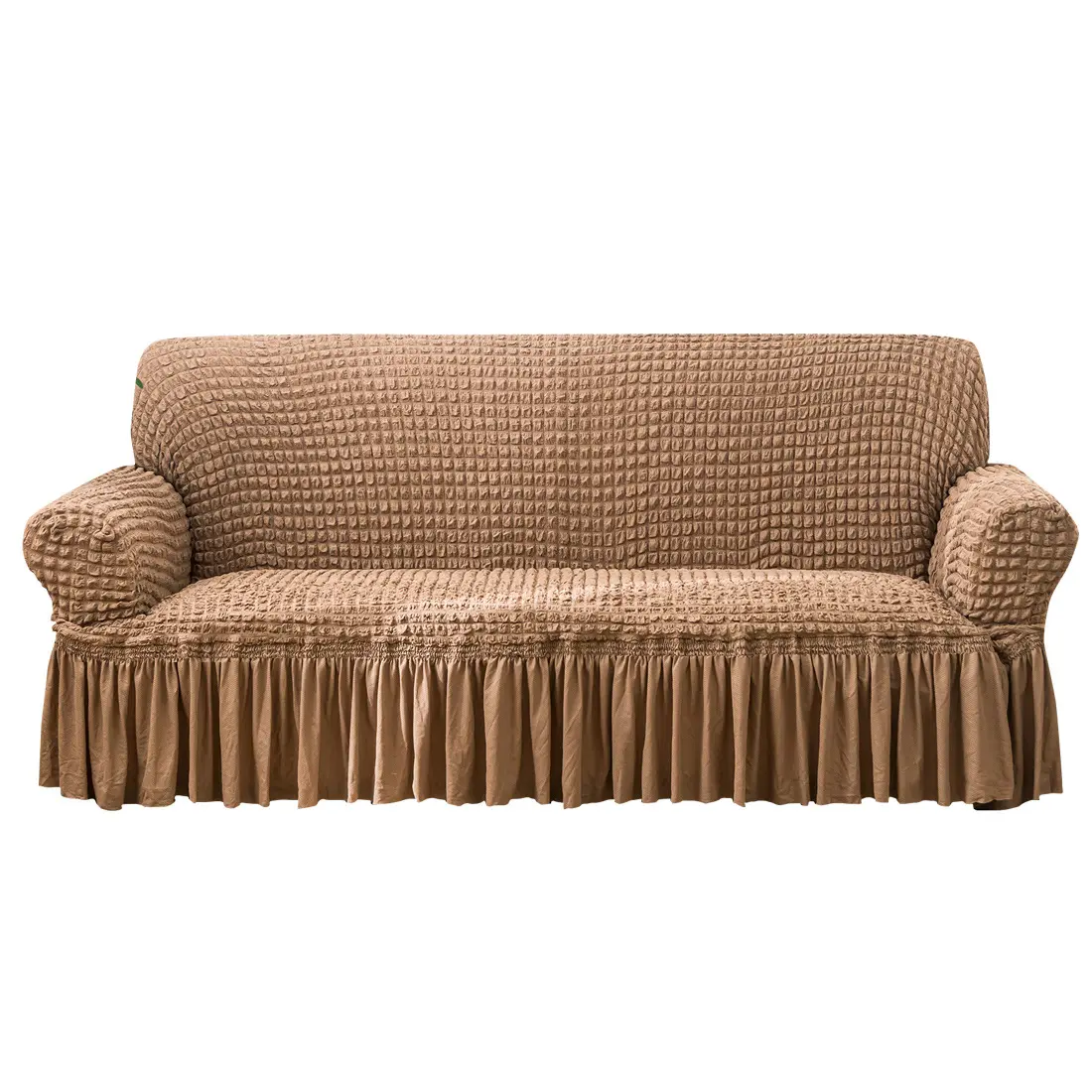 2024 inglés europeo clásico sofá cubierta falda modelo todo incluido universal color sólido Seersucker sofá cubierta al por mayor