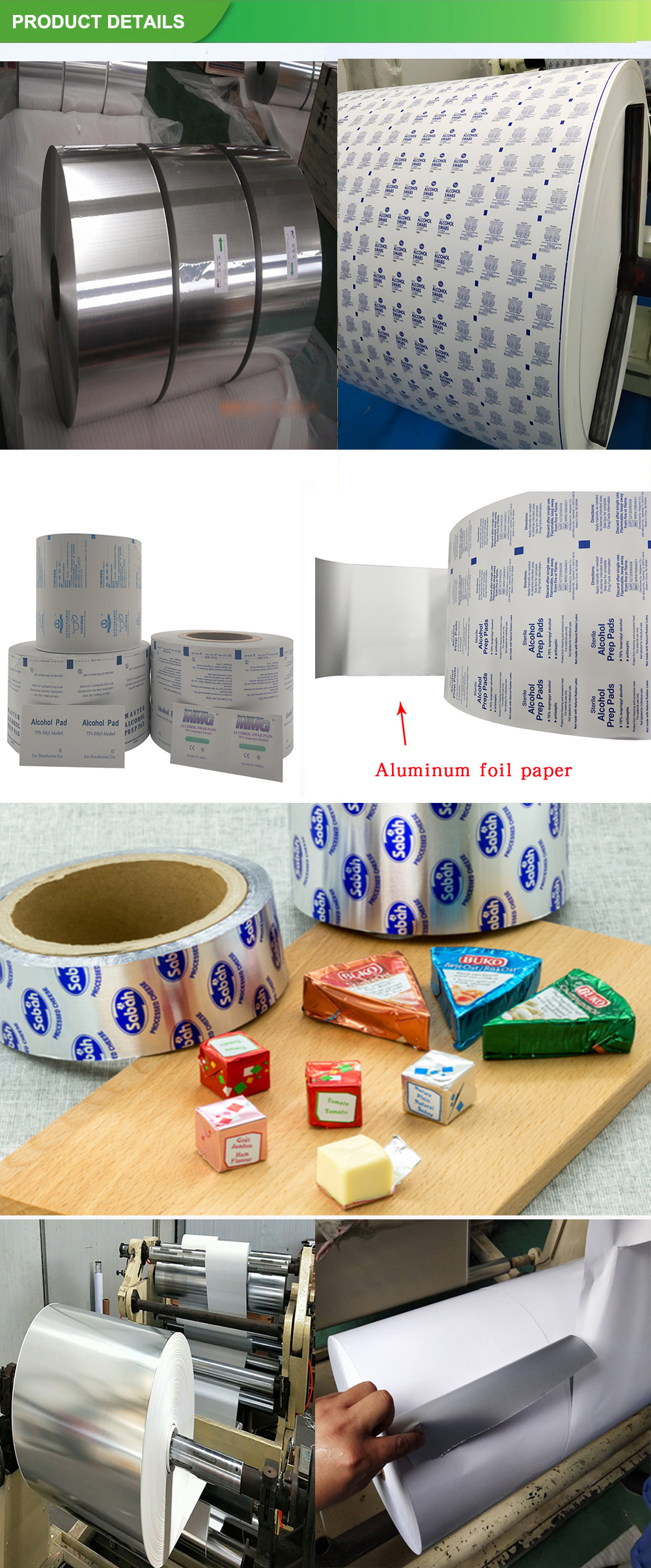 aluminium foil laminated paper for butter  ice cream wrapping packing