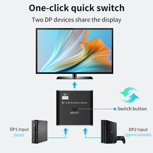 DP Switcher <strong>2</strong> in 1 Out One Minute Two 8K Ultra-clear 8K@60HZ High Refresh Rate HDR Audio Synchronization Version <strong>hdmi</strong> <strong>Switch</strong> - Product Image 3