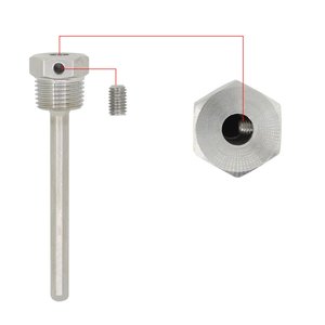 Termopozo NPT de 1/2 pulgadas sin soldadura con sensores de temperatura de tornillo de fijación para caldera casera y fermentador de cerveza - Product Image 2