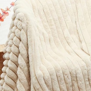 Sang Trọng Siêu Mềm Dày Fluffy Ấm Dày Hai Lớp Thỏ Giả Lông Thú Sang Trọng Ném Chăn Cho Đi văng - Product Image 2