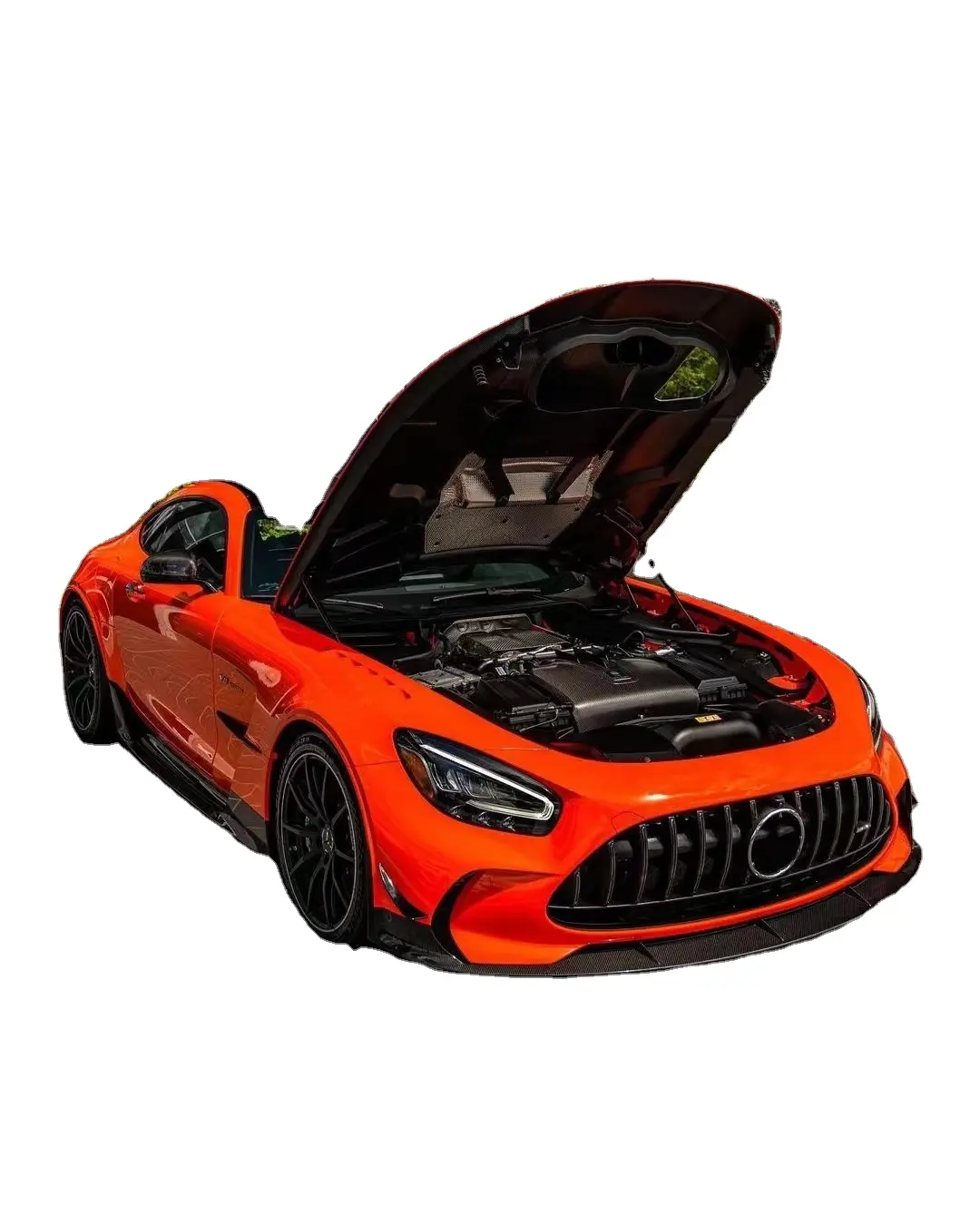 Otomobil parçaları Mercedes için AMG GT GTC GTS vücut takimi AMG GT yükseltilmiş siyah serisi stil ön ve arka tampon spoiler hood vücut kiti