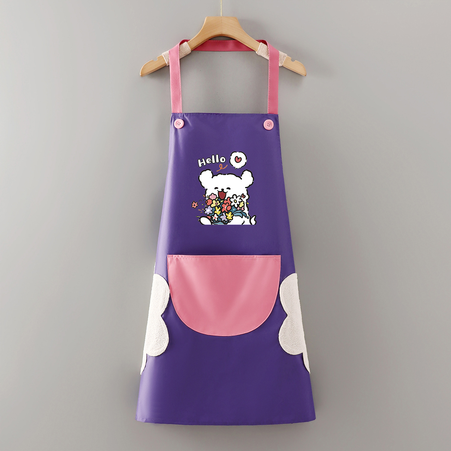 Ramo de halter impermeable estilo oso púrpura rosa que limpia las manos