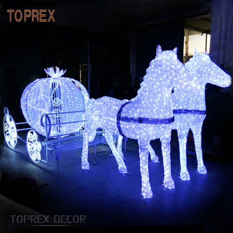 Grande illuminato outdoor decorazione di natale carrozza