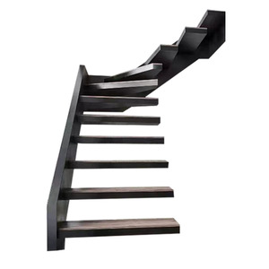 Nhà nhỏ nhà cầu thang trong nhà đá cẩm thạch cầu thang treads và risers L hình cầu thang nổi cầu thang với kính lan can - Product Image 1