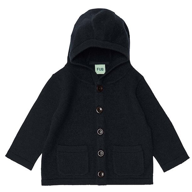 23fub navy blue-hooded wool coat