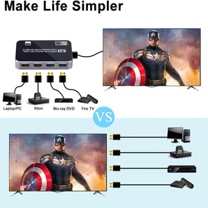 Conmutador de salida 4 en 1 con separación de audio HDMI2.0, 2,0, 4K, HDMI, con entrada y salida de 1 arco para TV