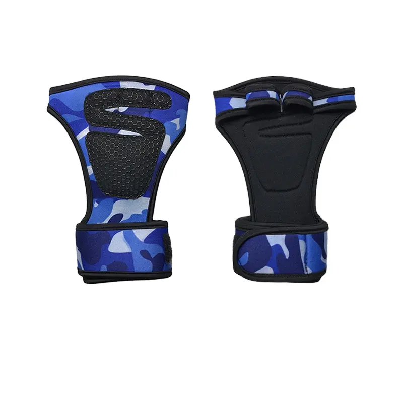 KS-6007-2# Non-slip Camouflage blue neoprene gym gloves with wrist support for fitness