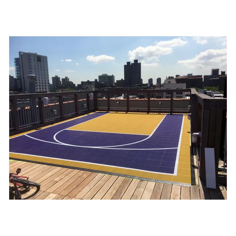 Pista de baloncesto de uso doméstico, 20x25 pies, 10 años de garantía, suelo, pista completa y Media